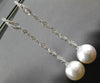 LONG .58CT DIAMOND & AAA SOUTH SEA PEARL 18K WHITE GOLD CLASSIC HANGING EARRINGS