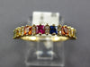 1.57CT DIAMOND & MULTI COLOR SAPPHIRE 14KT YELLOW GOLD PRINCESS & ROUND FUN RING