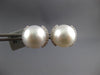LARGE .41CT DIAMOND & AAA SOUTH SEA PEARL 18KT WHITE GOLD CIRCULAR STUD EARRINGS