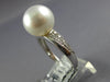 LARGE .14CT DIAMOND & AAA SOUTH SEA PEARL 14KT WHITE GOLD 3D CLASSIC LOVE RING