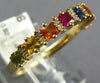 1.57CT DIAMOND & MULTI COLOR SAPPHIRE 14KT YELLOW GOLD PRINCESS & ROUND FUN RING