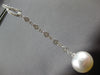 LONG .58CT DIAMOND & AAA SOUTH SEA PEARL 18K WHITE GOLD CLASSIC HANGING EARRINGS