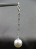 LONG .58CT DIAMOND & AAA SOUTH SEA PEARL 18K WHITE GOLD CLASSIC HANGING EARRINGS