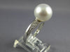 LARGE .14CT DIAMOND & AAA SOUTH SEA PEARL 14KT WHITE GOLD 3D CLASSIC LOVE RING