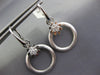 .44CT DIAMOND 18KT WHITE GOLD 3D MATTE & SHINY FLOWER CIRCULAR HANGING EARRINGS