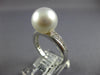 LARGE .14CT DIAMOND & AAA SOUTH SEA PEARL 14KT WHITE GOLD 3D CLASSIC LOVE RING