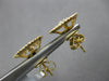 ESTATE LARGE 1.82CT DIAMOND 18K YELLOW GOLD 3D CLUSTER HALO FLOWER STUD EARRINGS