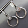 .44CT DIAMOND 18KT WHITE GOLD 3D MATTE & SHINY FLOWER CIRCULAR HANGING EARRINGS