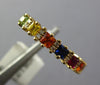 1.57CT DIAMOND & MULTI COLOR SAPPHIRE 14KT YELLOW GOLD PRINCESS & ROUND FUN RING