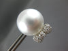 LARGE .36CT DIAMOND & AAA SOUTH SEA PEARL 18KT WHITE GOLD 3D BOW STUD EARRINGS