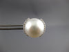 LARGE .41CT DIAMOND & AAA SOUTH SEA PEARL 18KT WHITE GOLD CIRCULAR STUD EARRINGS