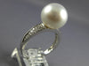 LARGE .14CT DIAMOND & AAA SOUTH SEA PEARL 14KT WHITE GOLD 3D CLASSIC LOVE RING