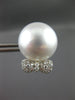 LARGE .36CT DIAMOND & AAA SOUTH SEA PEARL 18KT WHITE GOLD 3D BOW STUD EARRINGS
