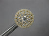 ESTATE LARGE 1.82CT DIAMOND 18K YELLOW GOLD 3D CLUSTER HALO FLOWER STUD EARRINGS