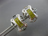 LARGE 1.29CT FANCY YELLOW DIAMOND 14K WHITE GOLD PRINCESS OVAL HANGING EARRINGS
