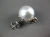 LARGE .36CT DIAMOND & AAA SOUTH SEA PEARL 18KT WHITE GOLD 3D BOW STUD EARRINGS