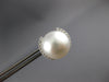 LARGE .41CT DIAMOND & AAA SOUTH SEA PEARL 18KT WHITE GOLD CIRCULAR STUD EARRINGS