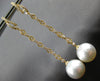 LARGE & LONG .58CT DIAMOND AAA SOUTH SEA PEARL 18KT YELLOW GOLD HANGING EARRINGS