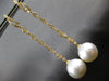 LARGE & LONG .58CT DIAMOND AAA SOUTH SEA PEARL 18KT YELLOW GOLD HANGING EARRINGS
