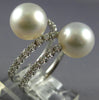 LARGE .60CT DIAMOND & AAA SOUTH SEA PEARL 18KT WHITE GOLD CRISS CROSS FUN RING