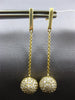 ESTATE .32CT DIAMOND 14KT YELLOW GOLD 3D ROUND CLASSIC BALL HANGING EARRINGS