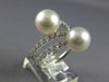 LARGE .60CT DIAMOND & AAA SOUTH SEA PEARL 18KT WHITE GOLD CRISS CROSS FUN RING