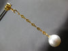 LARGE & LONG .58CT DIAMOND AAA SOUTH SEA PEARL 18KT YELLOW GOLD HANGING EARRINGS