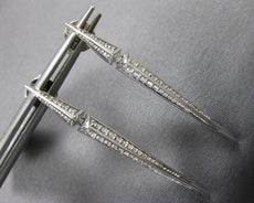 ESTATE 0.42CT DIAMOND 18KT WHITE GOLD 3D ELONGATED PYRAMID FUN HANGING EARRINGS