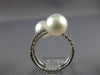 LARGE .60CT DIAMOND & AAA SOUTH SEA PEARL 18KT WHITE GOLD CRISS CROSS FUN RING