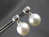 .23CT DIAMOND & AAA SOUTH SEA PEARL 18K WHITE GOLD BEZEL ETOILE HANGING EARRINGS