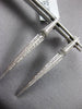 ESTATE 0.42CT DIAMOND 18KT WHITE GOLD 3D ELONGATED PYRAMID FUN HANGING EARRINGS