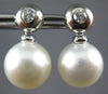 .23CT DIAMOND & AAA SOUTH SEA PEARL 18K WHITE GOLD BEZEL ETOILE HANGING EARRINGS