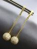 ESTATE .32CT DIAMOND 14KT YELLOW GOLD 3D ROUND CLASSIC BALL HANGING EARRINGS