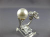 ESTATE LARGE .46CT DIAMOND & AAA SOUTH SEA PEARL 18KT WHITE GOLD FLOWER FUN RING