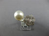 ESTATE LARGE .46CT DIAMOND & AAA SOUTH SEA PEARL 18KT WHITE GOLD FLOWER FUN RING