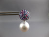 LARGE 5CT AAA MULTI GEM & AAA SOUTH SEA PEARL 18K WHITE GOLD 3D HANGING EARRINGS