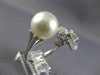 ESTATE LARGE .46CT DIAMOND & AAA SOUTH SEA PEARL 18KT WHITE GOLD FLOWER FUN RING