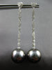 LONG .47CT DIAMOND & AAA TAHITIAN PEARL 18K WHITE GOLD 3D HEART HANGING EARRINGS