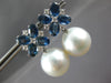 4.92CT DIAMOND & AAA SOUTH SEA PEARL & SAPPHIRE 18KT WHITE GOLD HANGING EARRINGS