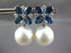 4.92CT DIAMOND & AAA SOUTH SEA PEARL & SAPPHIRE 18KT WHITE GOLD HANGING EARRINGS