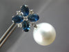 4.92CT DIAMOND & AAA SOUTH SEA PEARL & SAPPHIRE 18KT WHITE GOLD HANGING EARRINGS