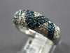 ESTATE WIDE 2.26CT WHITE & BLUE DIAMOND 14KT WHITE GOLD 3D ZIG ZAG FUN LOVE RING