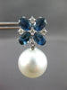 4.92CT DIAMOND & AAA SOUTH SEA PEARL & SAPPHIRE 18KT WHITE GOLD HANGING EARRINGS