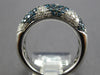 ESTATE WIDE 2.26CT WHITE & BLUE DIAMOND 14KT WHITE GOLD 3D ZIG ZAG FUN LOVE RING