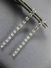 ESTATE 1.37CT DIAMOND 18K WHITE GOLD ROUND FLEXIBLE BAR JOURNEY HANGING EARRINGS