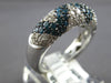 ESTATE WIDE 2.26CT WHITE & BLUE DIAMOND 14KT WHITE GOLD 3D ZIG ZAG FUN LOVE RING