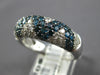 ESTATE WIDE 2.26CT WHITE & BLUE DIAMOND 14KT WHITE GOLD 3D ZIG ZAG FUN LOVE RING