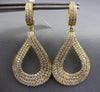 ESTATE LARGE 4.01CT DIAMOND 18K YELLOW GOLD MULTI ROW TEAR DROP HANGING EARRINGS