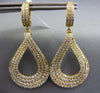 ESTATE LARGE 4.01CT DIAMOND 18K YELLOW GOLD MULTI ROW TEAR DROP HANGING EARRINGS