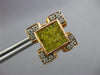 2.10CT WHITE & FANCY YELLOW DIAMOND 14KT ROSE GOLD 3D PRINCESS HANGING EARRINGS